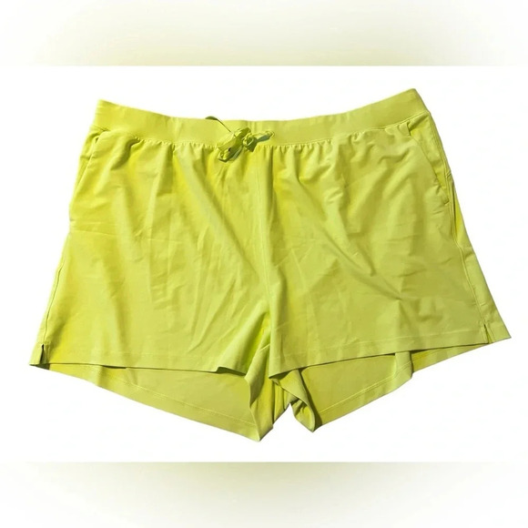 Old Navy Womens 3x High Waist Powersoft Loose Short Yellow Green 3” plus size - Picture 1 of 6